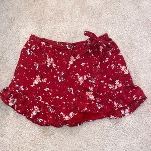 ABERCROMBIE AND FITCH MATCHING SET RED SKORT
